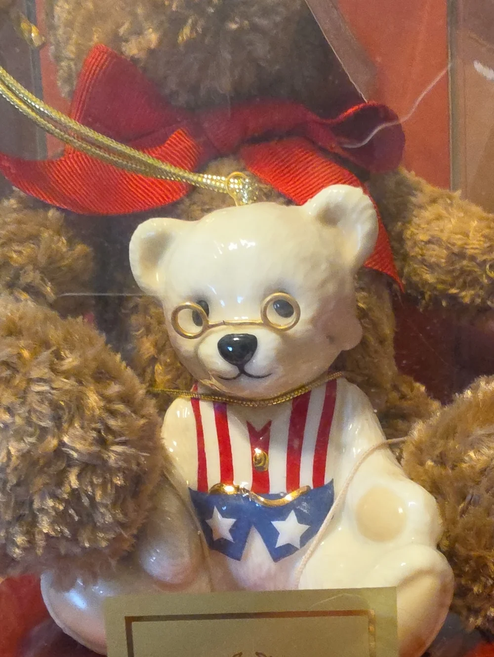 Lenox American Bears Holiday 100th Annivetsary Teddy Bear Ornament & Plush